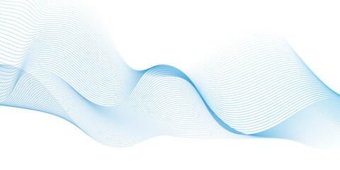 Vector wave digital white and blue gradient blend futuristic technology flow tech transparent line stripe energy connection web music and sound, beautiful dynamic smooth space texture background.	
