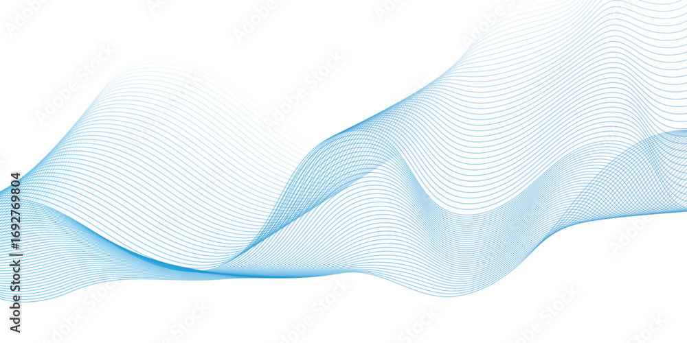 Poster vector wave digital white and blue gradient blend futuristic technology flow tech transparent line s