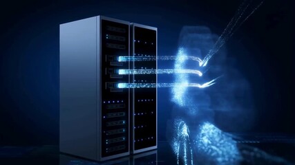 Digital Data Center, Cloud Storage, Network Connections - Powered by Adobe