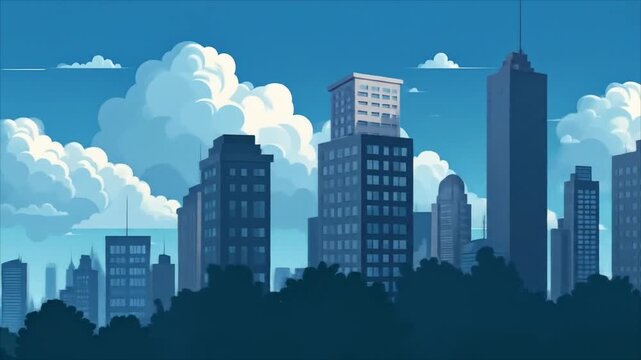 Cityscape daytime clouds