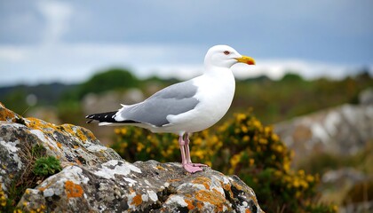 Seagull perched on a rock