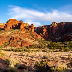 Obraz premium Red rock canyon vista at dawn