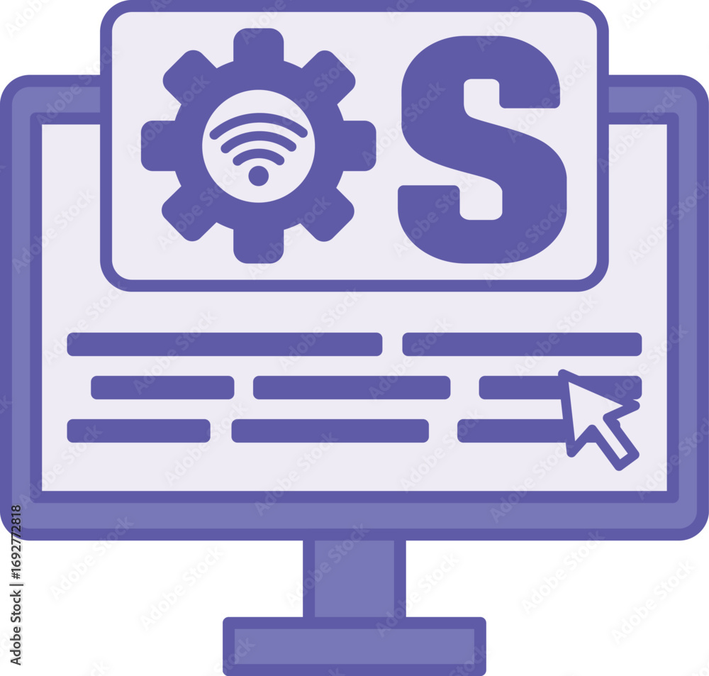 Fototapete colored operating system icon. vector illustration. software complex that manages computer hardware 