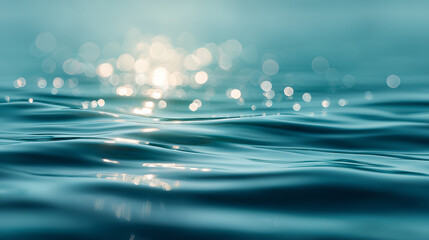 水面に反射する光。穏やかな波とキラキラ輝く水面の背景。