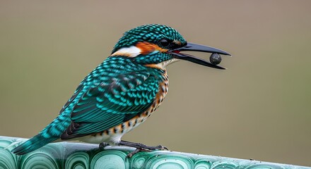 Vibrant Blue Kingfisher Bird.