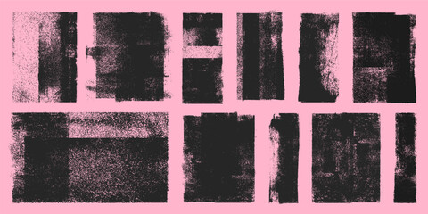 Ink roller textures, grunge stamp texture, dust overlay dirty backgrounds - vector
