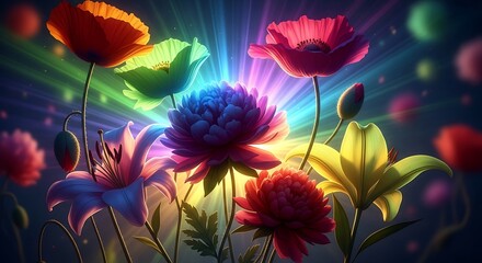 Vibrant Floral Symphony of Light and Color.