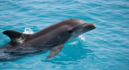 Dolphin swimming ocean