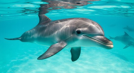 Obraz premium Dolphin underwater view