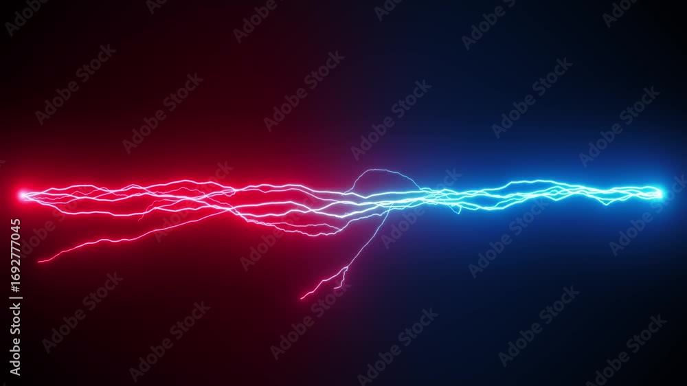 Poster electric thunder strikes action fx/ animation of a stunning kinetic distorted electrical thunder str