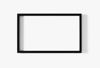 Sleek, minimalist black frame lying flat, horizontal orientation,  photography,   frame style