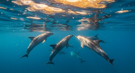 Dolphins underwater interaction