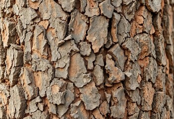 Obraz premium Close-up of rough, untreated tree bark, showing natural texture and color variations, photography, aesthetic