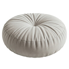 Round tufted floor cushion pillow isolated