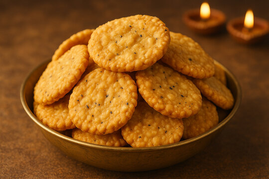 Delicious Tasty and Yummy Indian Mathari stock photo  Diwali Sweet stock photo 