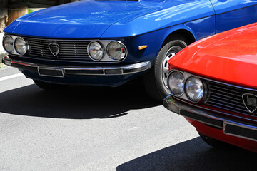 Details of beautiful retro cars