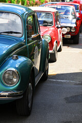 Details of beautiful retro cars