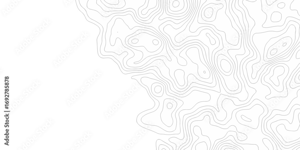 Aufkleber white topography map abstract vector lines topographic contour lines grid seamless pattern.