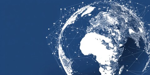 Global network sphere.  A detailed representation of world connections