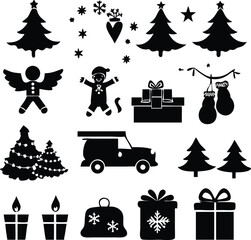 Christmas icons File, Christmas gift box icons, Christmas bells File ,Christmas Icons Sheet 