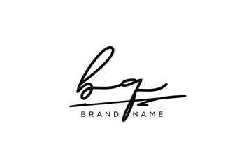 BQ letter elegant cursive beauty handwriting logo.