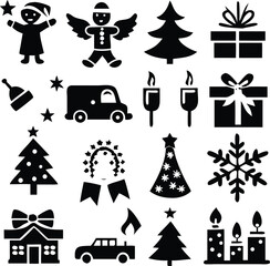 Christmas icons File, Christmas gift box icons, Christmas bells File ,Christmas Icons Sheet 