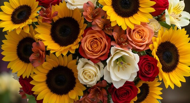 Colorful flower bouquet arrangement - Powered by Adobe