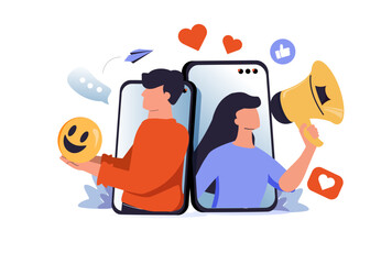 Post engagement abstract concept vector illustration. Social media posting, create engaging post, generate engagement