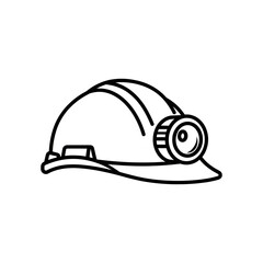 Miner Helmet with Headlamp – Safety Equipment Icon