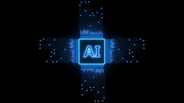 animation shows the process of turning on the CPU in the motherboard. Futuristic Colorful AI Accelerated Microchip Connecting with a PCB and Powering Entire System. Chip Activated Circuit Board - Powered by Adobe