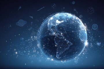 Naklejka premium Abstract globe, digital art