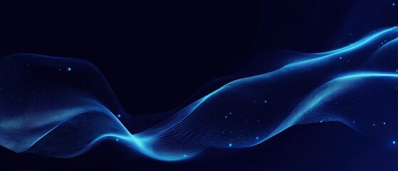 Fototapeta premium Abstract blue wave design on a dark background
