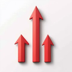 Concept of sales symbol icon with realistic 3d arrow moving up