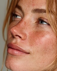 Obraz premium Dermatology Photo Visible Red Rash And Small Bumps On Cheeks And Jawline Caused By 