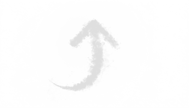 PNG of white smoke curling into spiral arrow pointing upward, airy vapor swirl, soft smoke curl, abstract smoky element for decorative overlay and creative design use