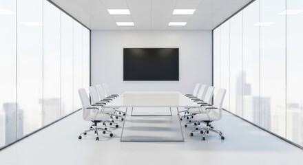 Modern Meeting Room with City View.
