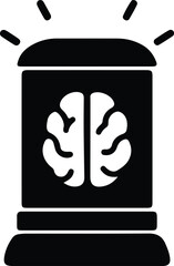 Silhouette Brain scan device neurological innovation vector illustrator