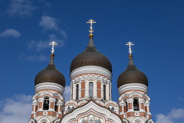 Domes of Alexander Nevsky Cathedral in Tallinn, Estonia