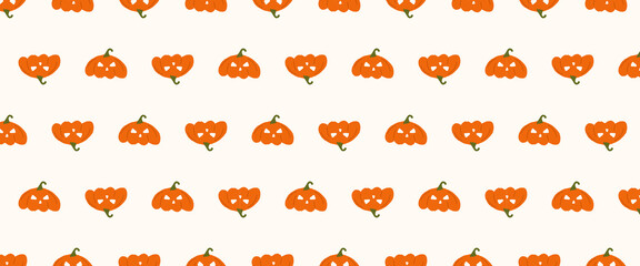doodle pumpkin pattern. Halloween background for textiles, posters, cards