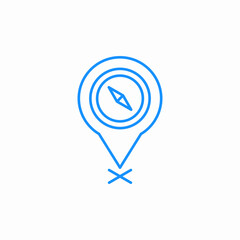 compass navigation location pin icon sign vector
