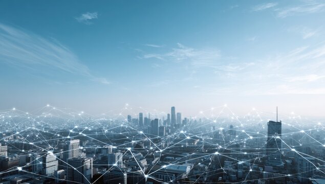 Cityscape network graphic
