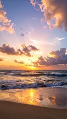 Fototapeta premium Sunrise over a tranquil beach
