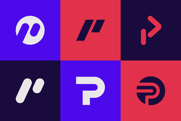 Minimalist Letter P Logo Bundle – Modern Simple Initial P Monogram Collection for Branding and Identity Design
