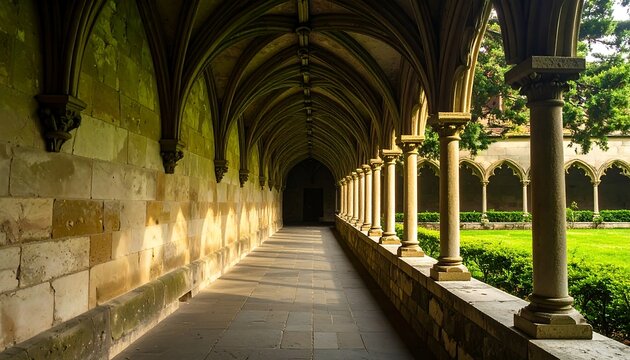 Ancient cloister walkway