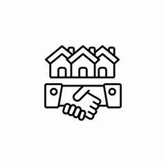 real estate handshake icon sign vector