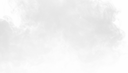 PNG of white smoke drifting across frame with subtle glow, airy vapor trail, soft haze effect, delicate smoke curl, abstract smoky element for decorative overlay and creative design use