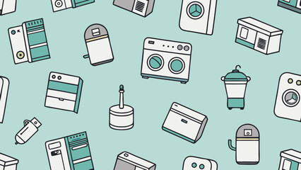 Household appliances pattern washing machine dryer