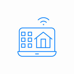smart house control from laptop icon sign vector