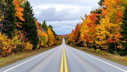 Autumn road through colorful forest (2)
