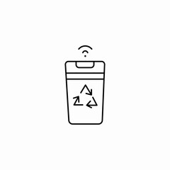 smart trash can recycle icon sign vector